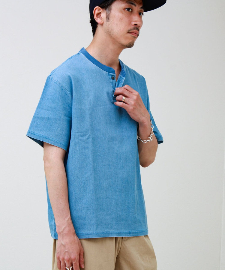 【セットアップ対応】メッシュデニムヘンリーTEE