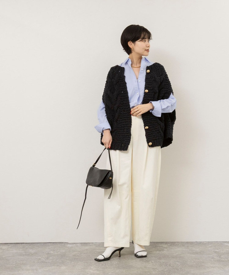 【IRONING/アイロニング】long cable cape