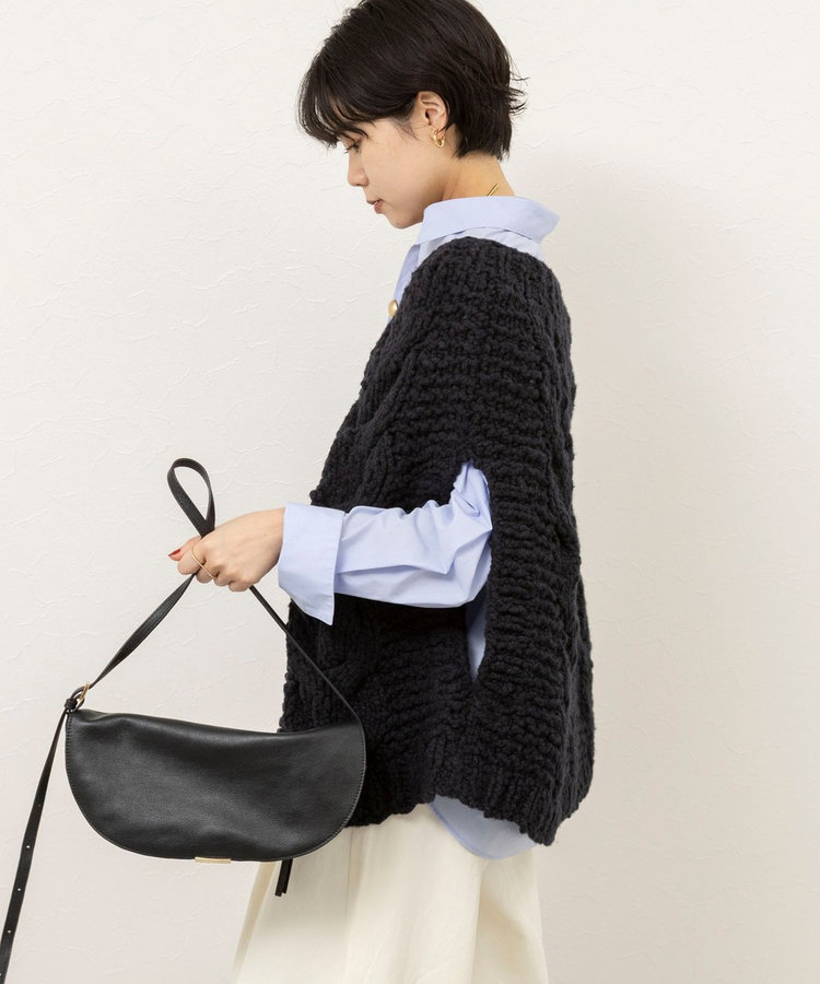 【IRONING/アイロニング】long cable cape