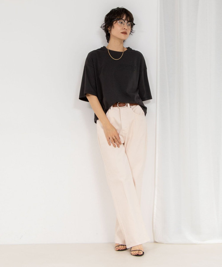【RM denim】センタープレスハイウエストデニム