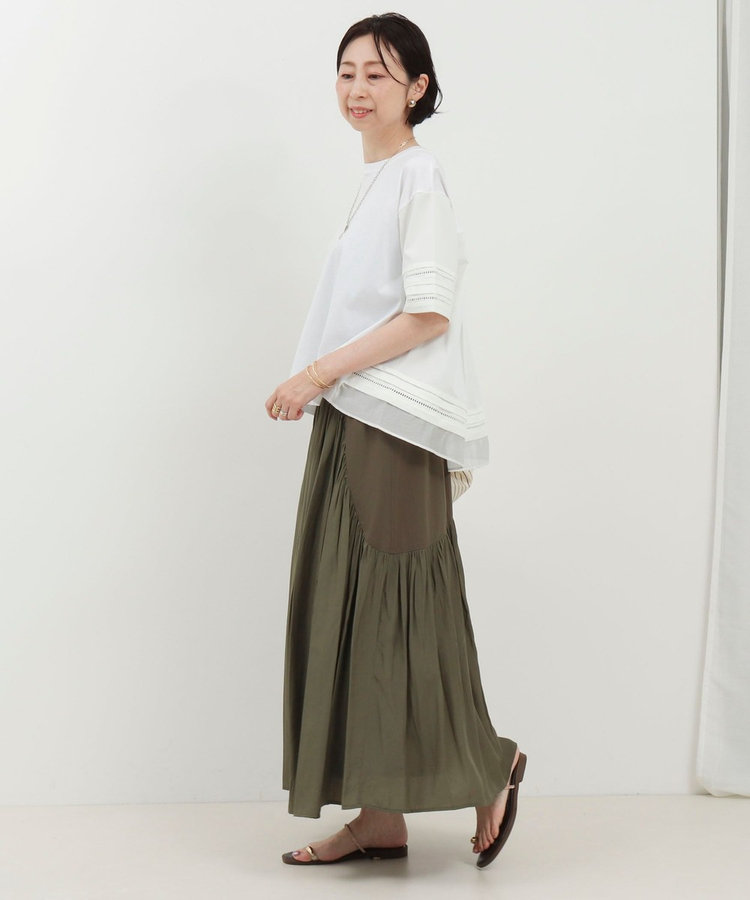 ギャザー切替スカート