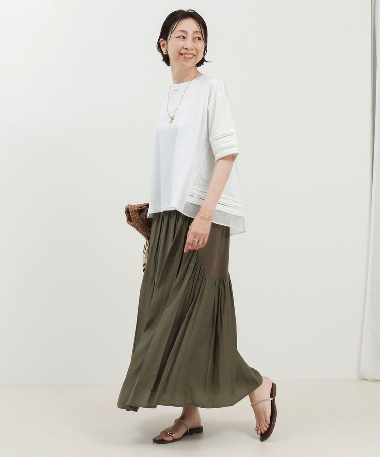 ギャザー切替スカート