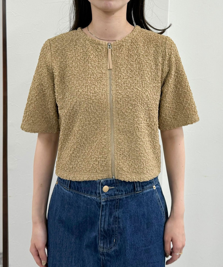 ポコポコZIP半袖カーディガン（4-0337-4-23-017）｜fredy emue