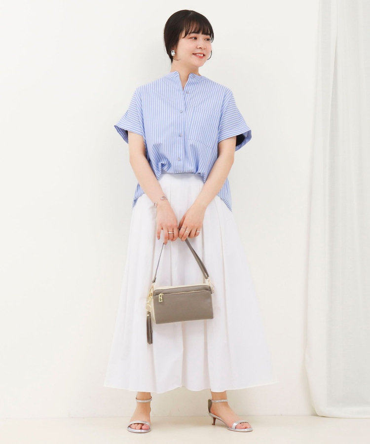 バックヨークテープ半袖ブラウス