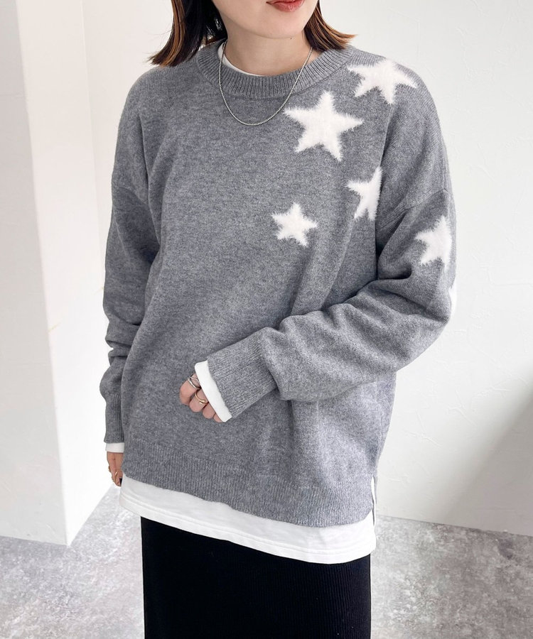 星ジャガードニットプルオーバー（4-0385-6-22-002）｜fredy