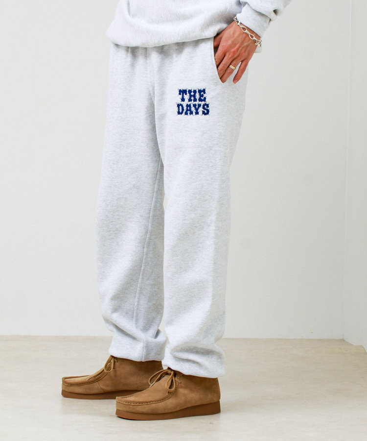 【THE DAYS/ザ デイ】HIGE SWEAT PANTS 髭文字刺繍 スウェットパンツ 裏起毛