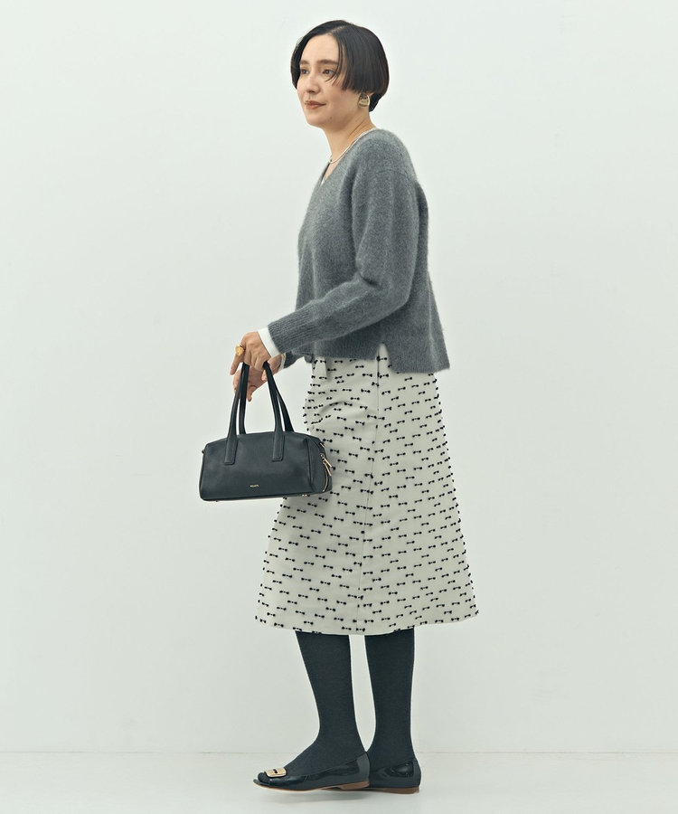 セットアップ対応》ウォッシャブルリボンジャガードAラインスカート（5