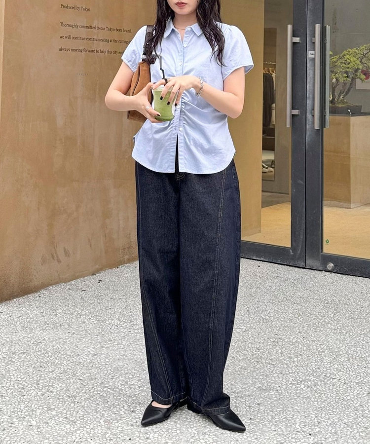 ライトオンス切替ワイドデニムパンツ