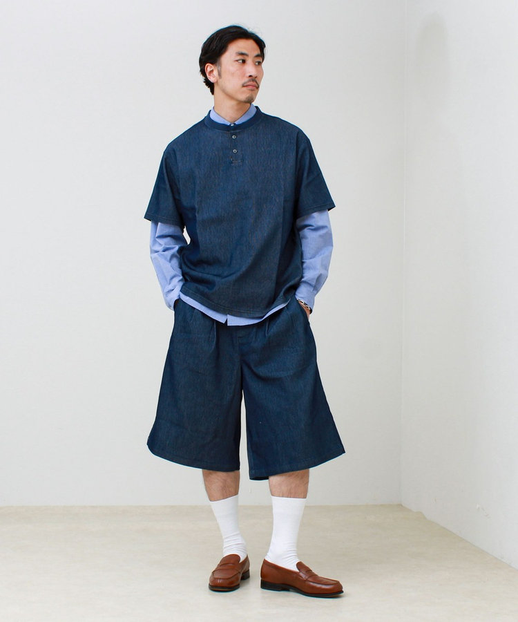 【セットアップ対応】メッシュデニムヘンリーTEE