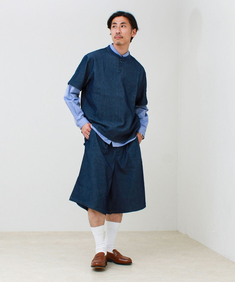 【セットアップ対応】メッシュデニムヘンリーTEE