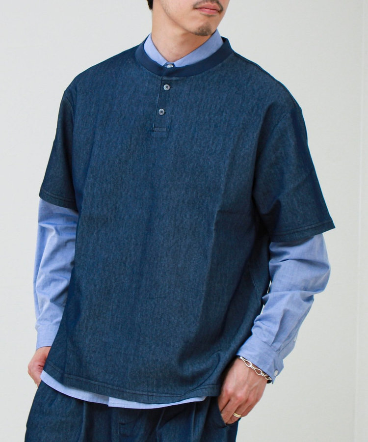 【セットアップ対応】メッシュデニムヘンリーTEE