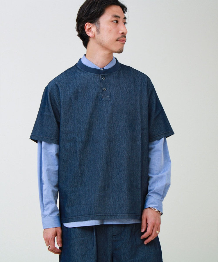 【セットアップ対応】メッシュデニムヘンリーTEE