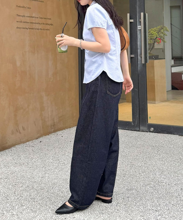 ライトオンス切替ワイドデニムパンツ