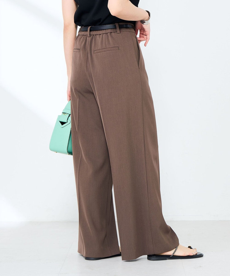 ウォッシャブル強撚ツイルワイドパンツ