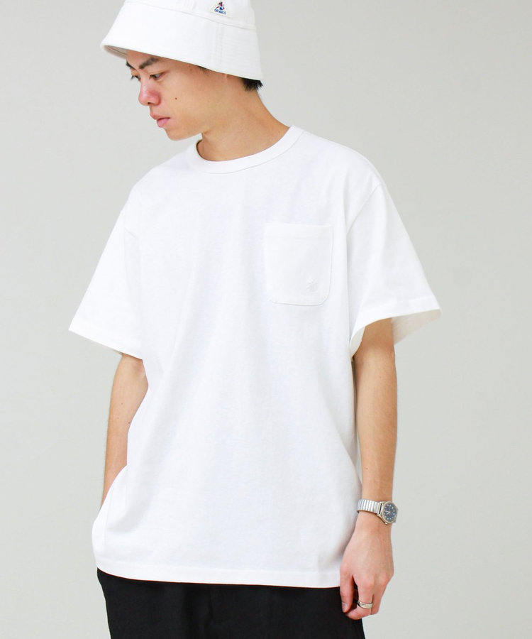 ［WEB限定 SPECIAL SALE！］【GEVACO/ゲバコ】ベーシックオープンエンド天竺ポケット刺繍Tシャツ