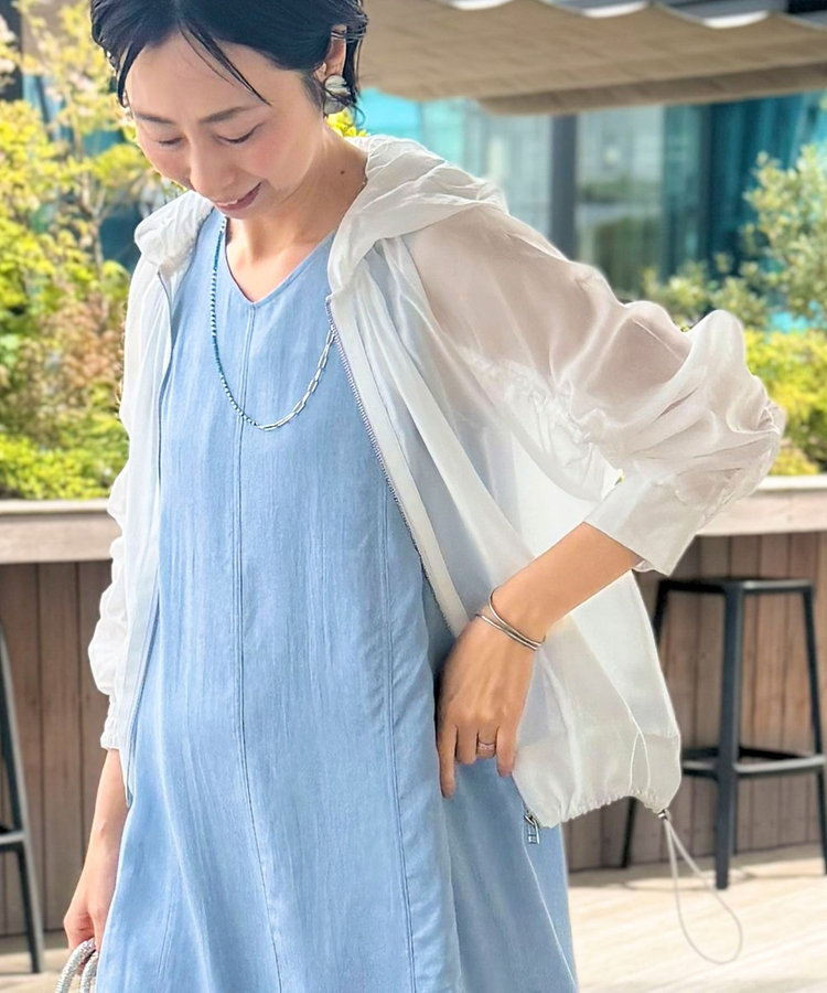 オーガンジーグログランフードブルゾン