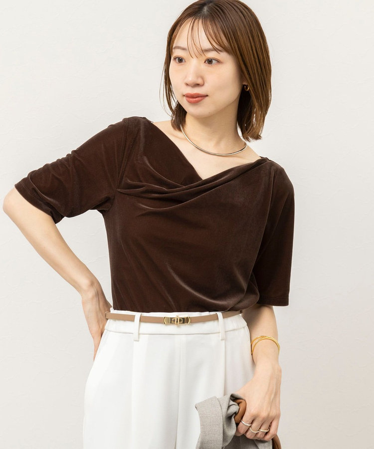 《接触冷感》ウォッシャブルシアーベロア2WAYプルオーバー