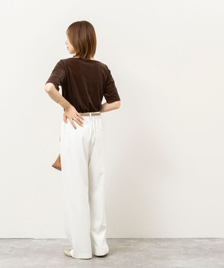《接触冷感》ウォッシャブルシアーベロア2WAYプルオーバー