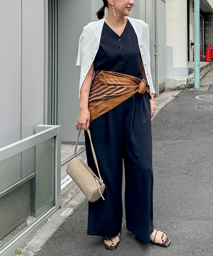 ［WEB限定 SPECIAL SALE！］《接触冷感》綿アセリブ半袖Vネックカーディガン