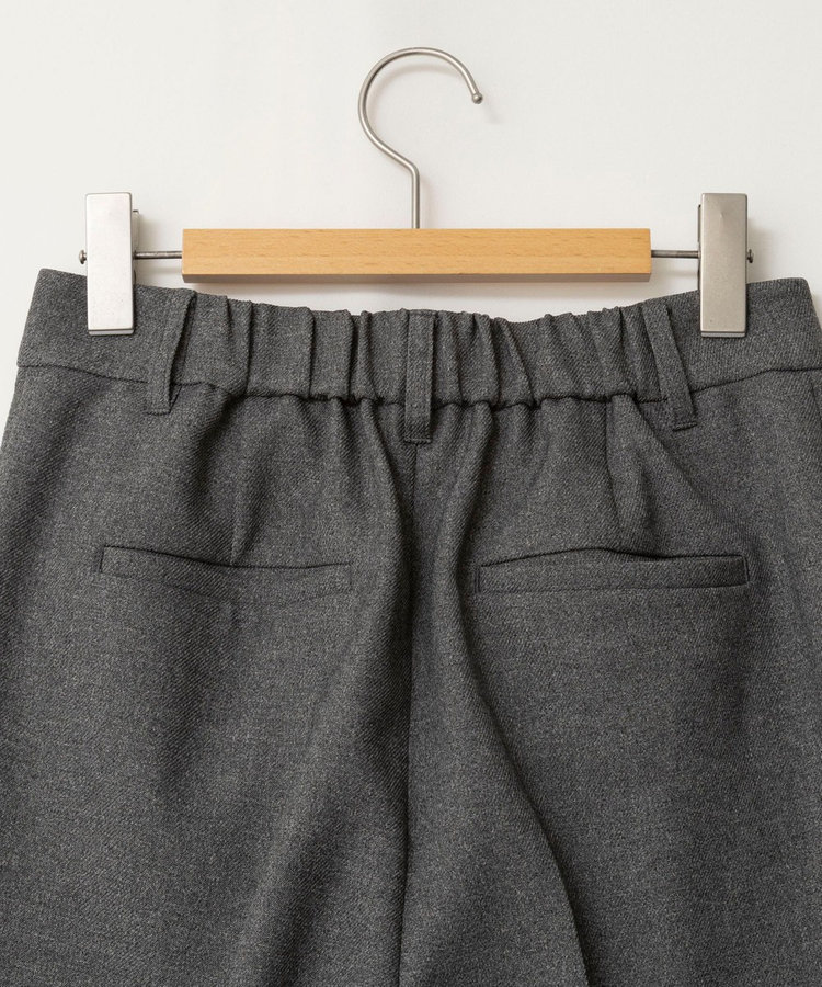 《セットアップ対応》ウォッシャブルウールライク1タックテーパードパンツ