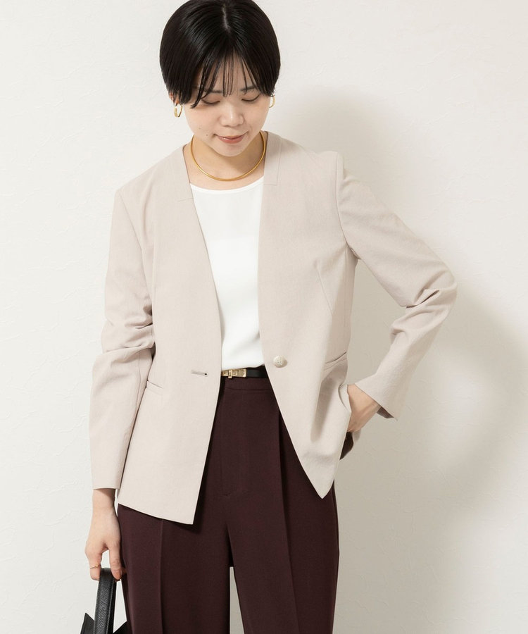 《セットアップ対応/UVカット/接触冷感》ウォッシャブルDry toro ノーカラージャケット