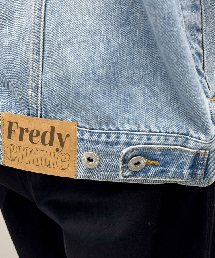 ノーカラーデニムジャケット（5-0330-1-24-001）｜fredy emue