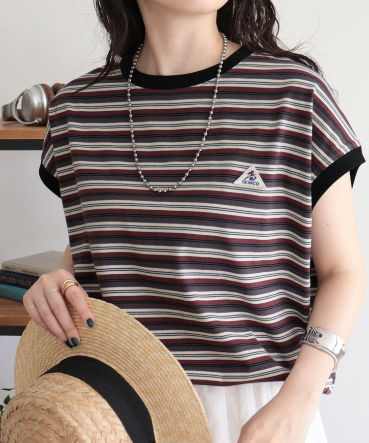 【GEVACO/ゲバコ】クルーネックフレンチスリーブTシャツ