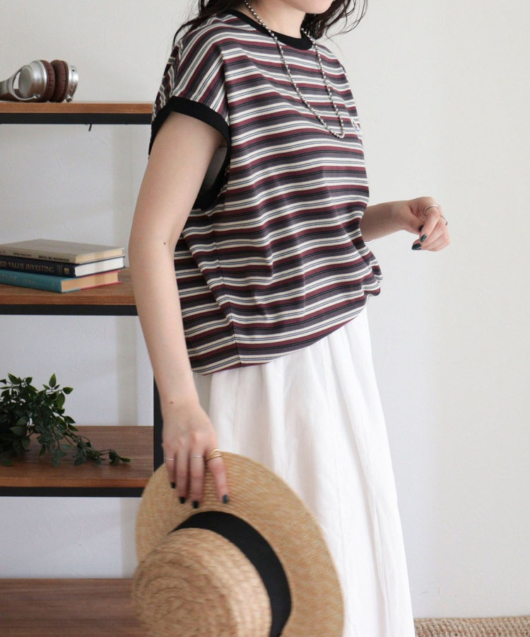 【GEVACO/ゲバコ】クルーネックフレンチスリーブTシャツ