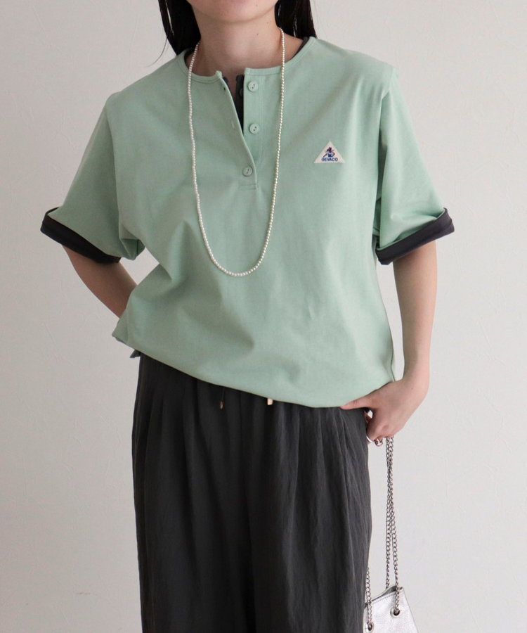 【GEVACO/ゲバコ】別注レディースヘンリーネックTシャツ