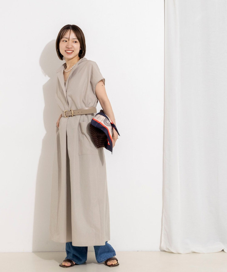 【WEB＆一部店舗限定カラー】ウォッシャブルエクセルテックタンブラースタンドカラースキッパーワンピース
