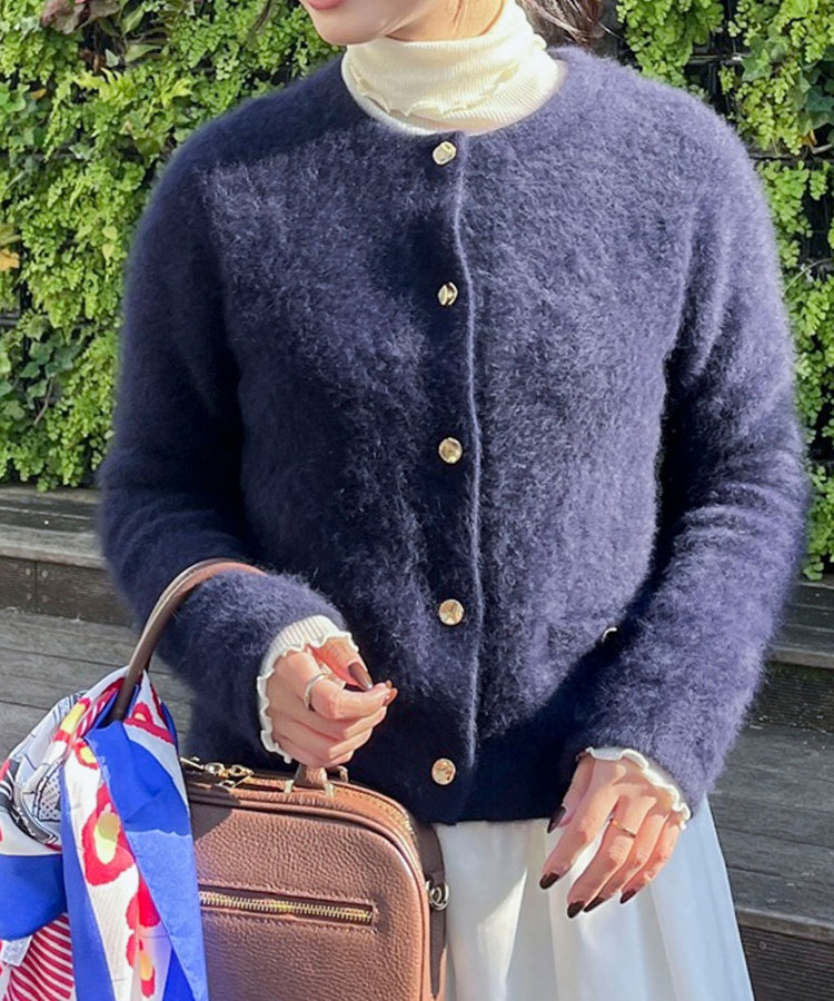 ヘアリークルーネックニットジャケット（5-0035-6-02-016）｜NOLLEY'S