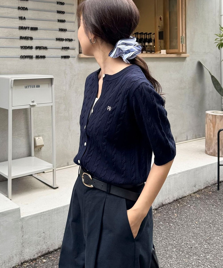 大好評につき再予約スタート！】FR刺繍ケーブル柄半袖