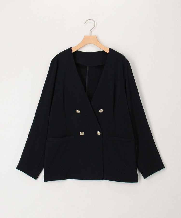 CREOLME クレオルム チェックノーカラージャケット ローズバッド グランパ CREOLME クレオルム チェックノーカラージャケット ローズバッド