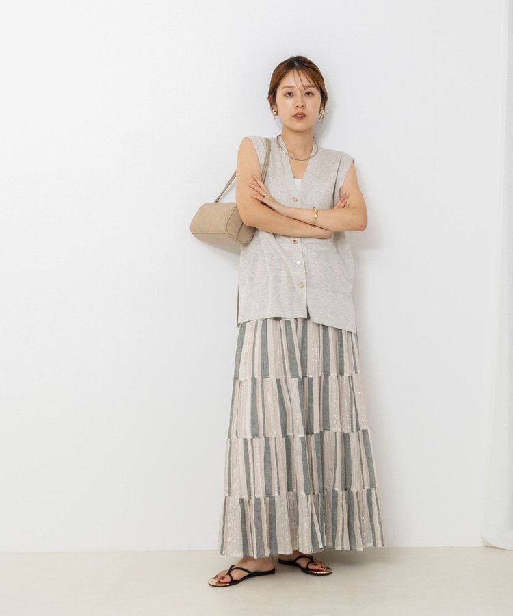 ラメストライプスカート