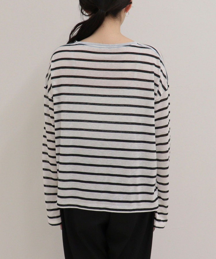 ハートステッチシアーボーダーロンTシャツ