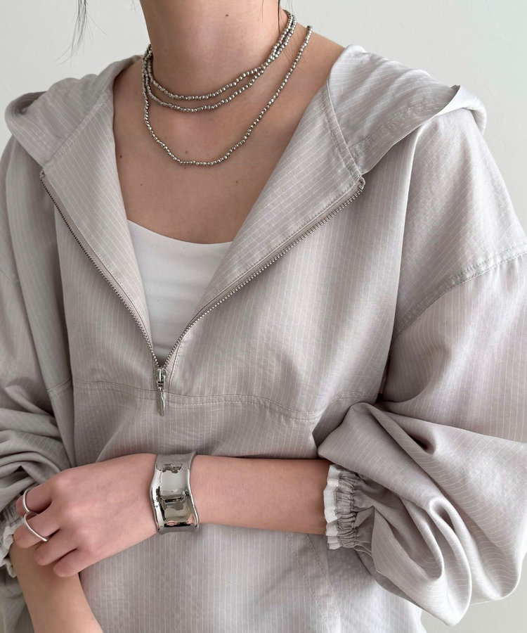 ストライプアノラックシャツブルゾン