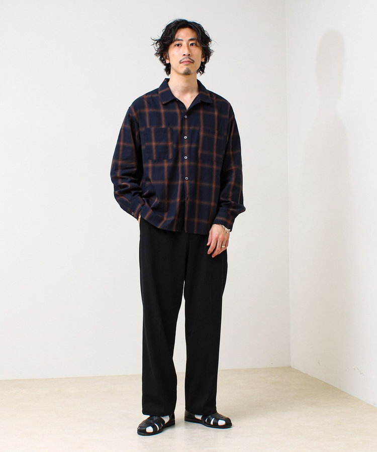 【奥行きのある色合い】オンブレチェック ロングスリーブシャツ