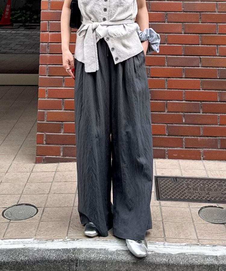低身長サイズ34有り】こなれワッシャータックイージーパンツ（6-0021-3