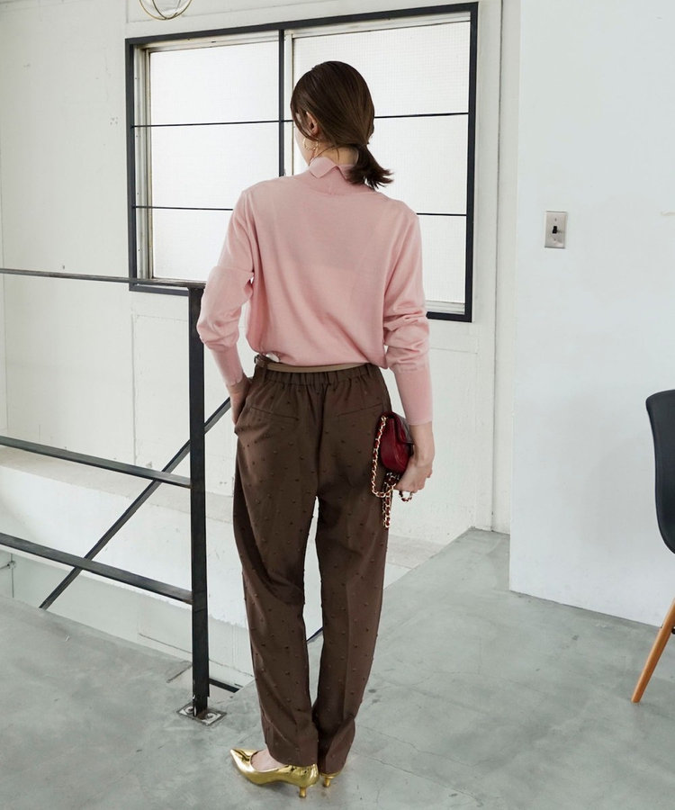 【CLASSY.お仕事名品大賞 『美脚パンツ賞』受賞！】ウォッシャブルドットツッキリテーパードパンツ