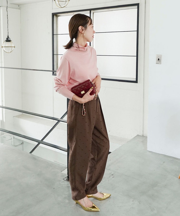 【CLASSY.お仕事名品大賞 『美脚パンツ賞』受賞！】ウォッシャブルドットツッキリテーパードパンツ