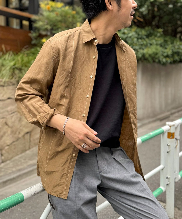 CONFECT 02204-0043 起毛リネンレギュラーカラーシャツ CONFECT 02204-0043 起毛リネンレギュラーカラーシャツ