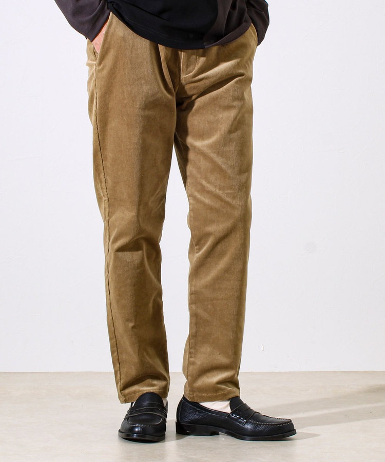 【あったか快適なのに上品見え】コール裏フリースストレッチイージーパンツ