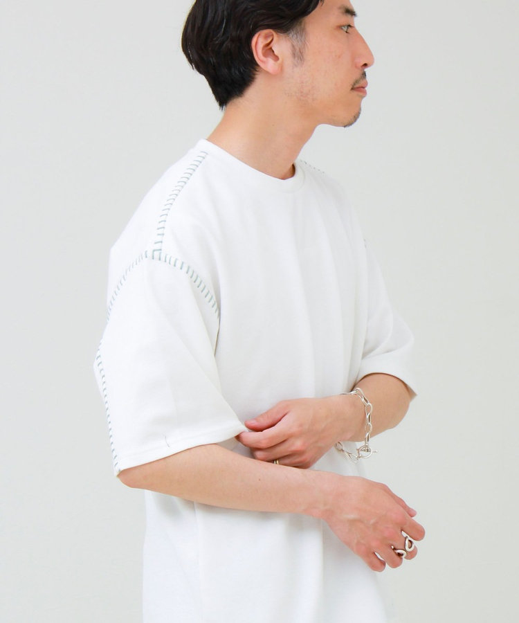 ［WEB限定 SPECIAL SALE！］【セットアップ対応】カルゼラダーステッチ クルーネックTシャツ