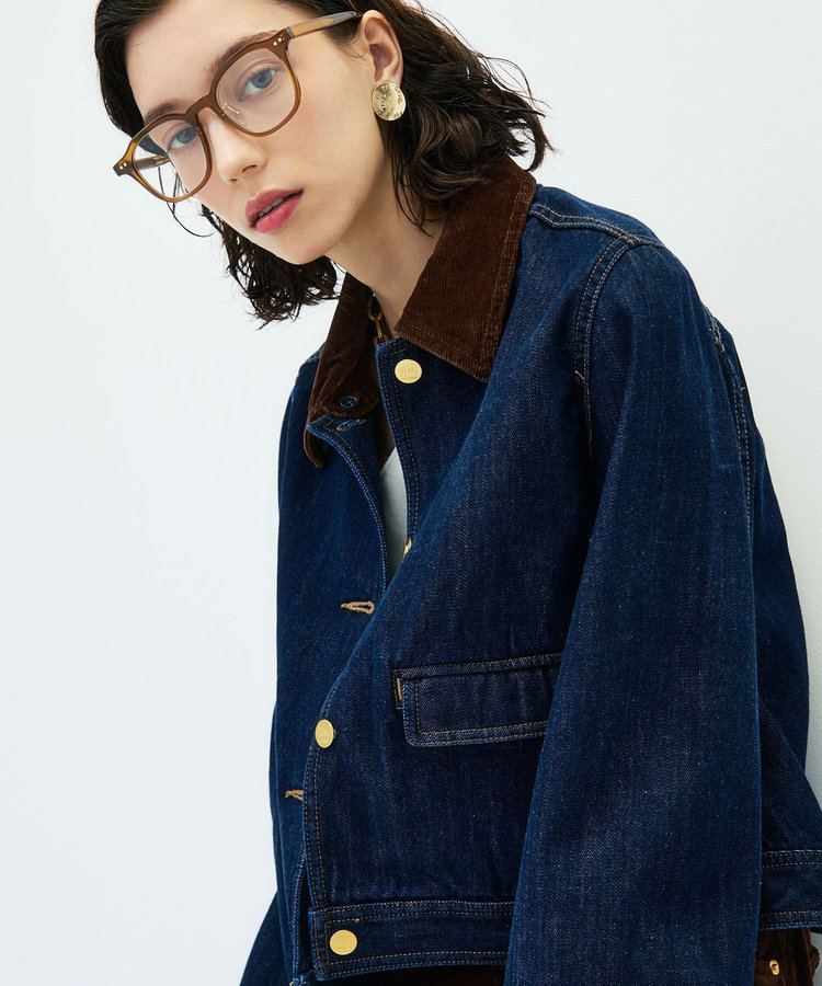 【RM denim】コーデュロイ襟2WAYフレアショート丈Gジャン