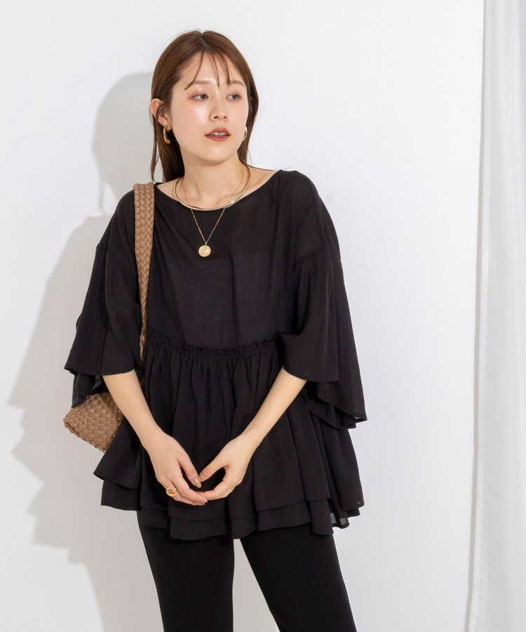 【WEB限定】ダブルギャザーオーバーブラウス