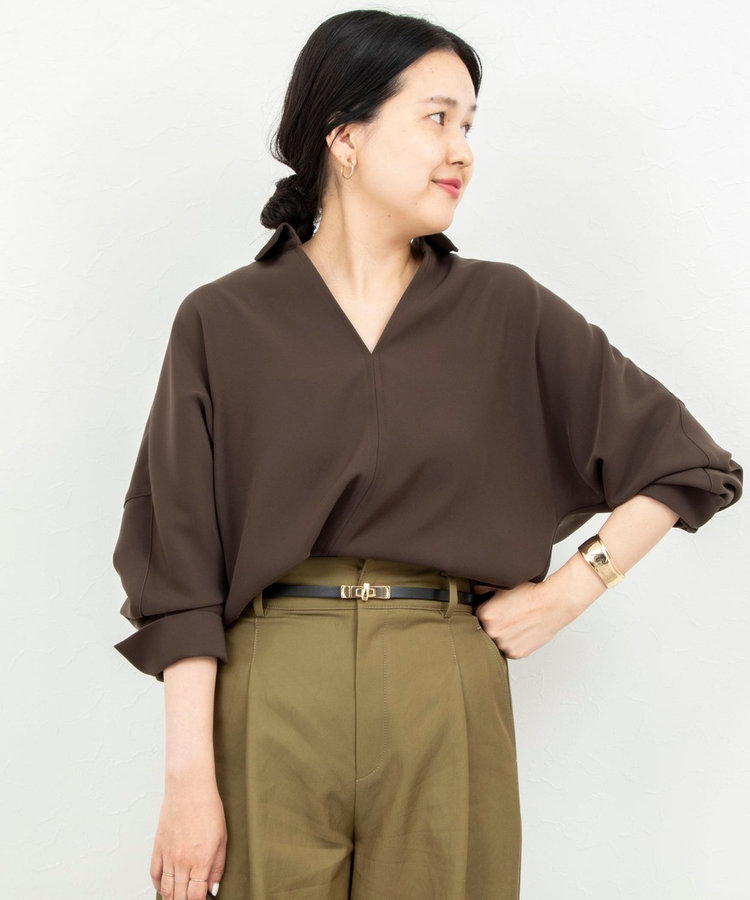 【一部WEB限定カラーアイテム】《セットアップ対応》ウォッシャブルツイルスキッパーシャツ