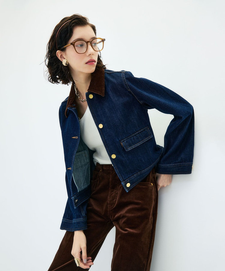【RM denim】コーデュロイ襟2WAYフレアショート丈Gジャン
