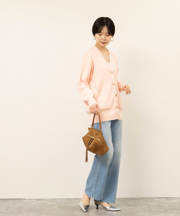 【WEB限定】《手洗い可能》総針ビックVネックカーディガン