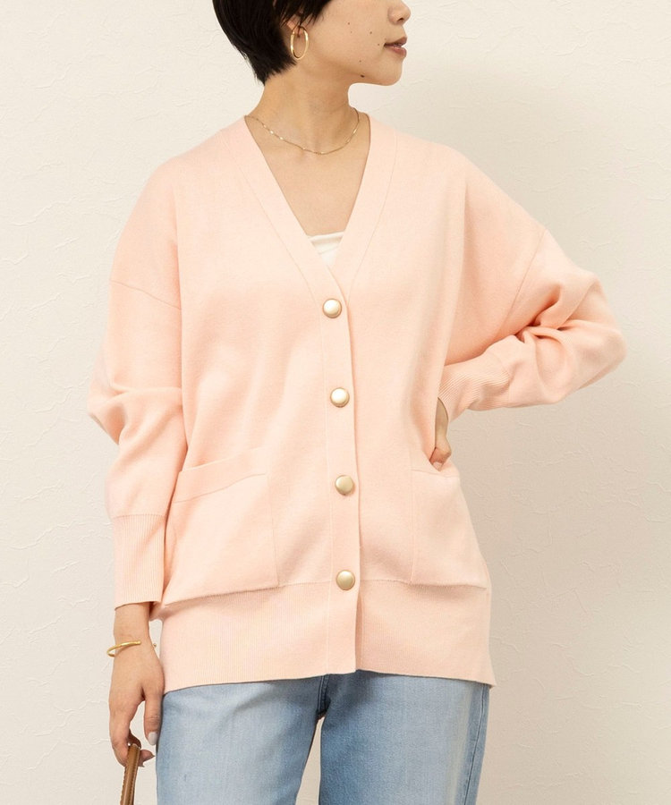 【WEB限定】《手洗い可能》総針ビックVネックカーディガン