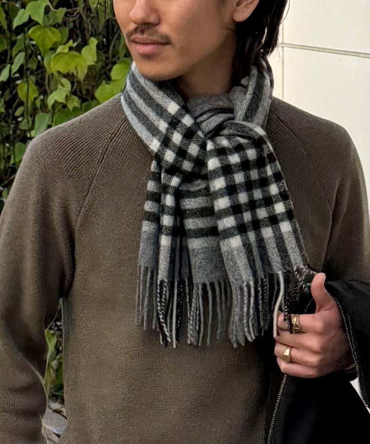 ベビーウール　チェックマフラー